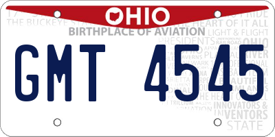 OH license plate GMT4545