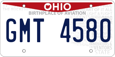 OH license plate GMT4580