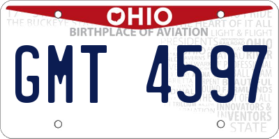 OH license plate GMT4597