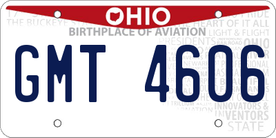 OH license plate GMT4606