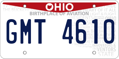 OH license plate GMT4610