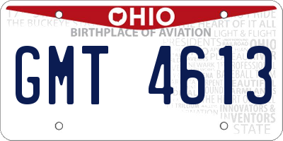 OH license plate GMT4613