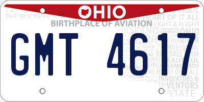 OH license plate GMT4617