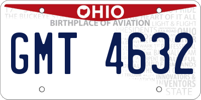 OH license plate GMT4632