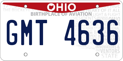 OH license plate GMT4636