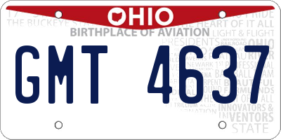 OH license plate GMT4637