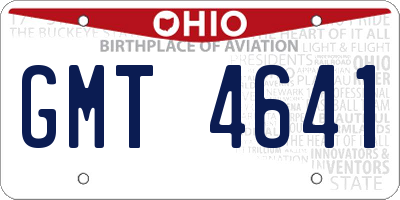 OH license plate GMT4641