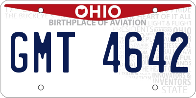 OH license plate GMT4642
