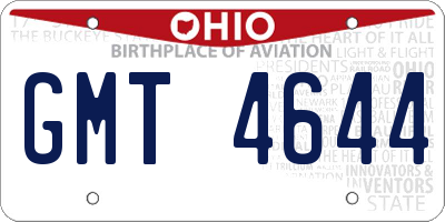OH license plate GMT4644