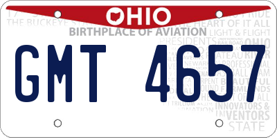 OH license plate GMT4657