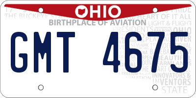 OH license plate GMT4675