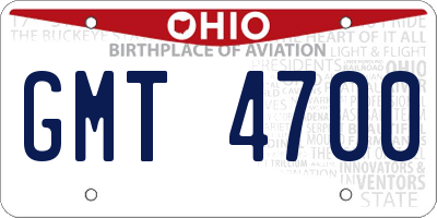 OH license plate GMT4700