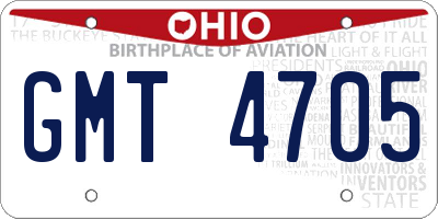 OH license plate GMT4705