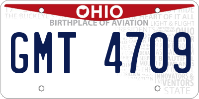 OH license plate GMT4709