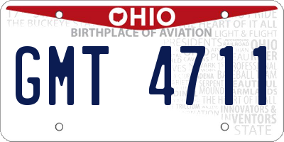 OH license plate GMT4711