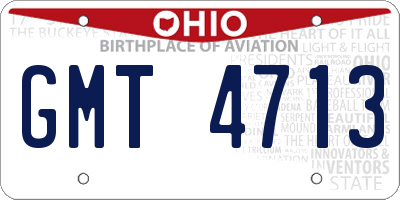 OH license plate GMT4713