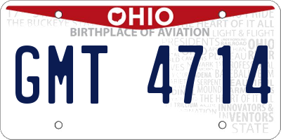 OH license plate GMT4714