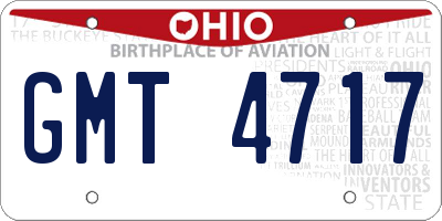 OH license plate GMT4717