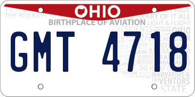 OH license plate GMT4718