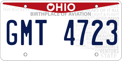 OH license plate GMT4723
