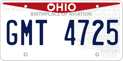 OH license plate GMT4725