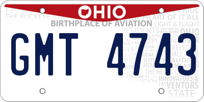 OH license plate GMT4743