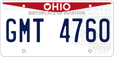 OH license plate GMT4760