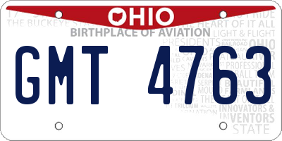 OH license plate GMT4763