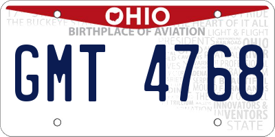 OH license plate GMT4768