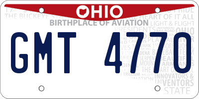 OH license plate GMT4770
