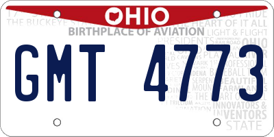 OH license plate GMT4773