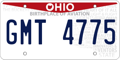 OH license plate GMT4775