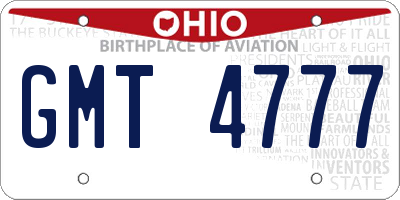 OH license plate GMT4777