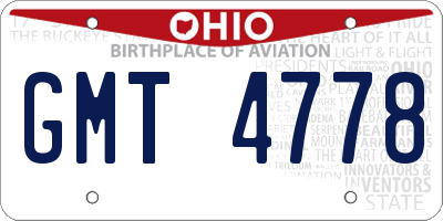 OH license plate GMT4778