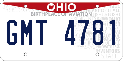 OH license plate GMT4781