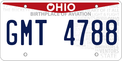 OH license plate GMT4788