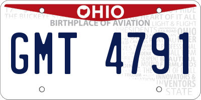 OH license plate GMT4791