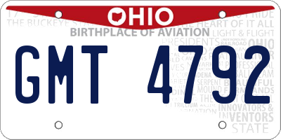 OH license plate GMT4792