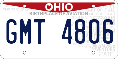 OH license plate GMT4806