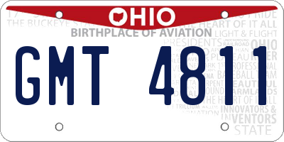OH license plate GMT4811
