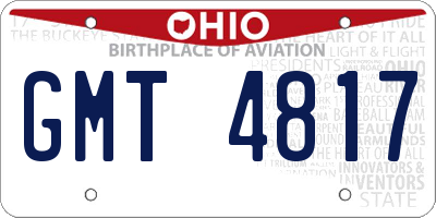 OH license plate GMT4817