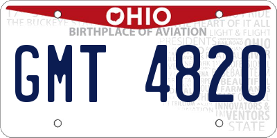 OH license plate GMT4820