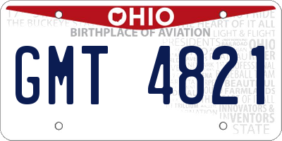 OH license plate GMT4821