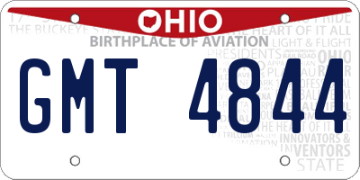 OH license plate GMT4844