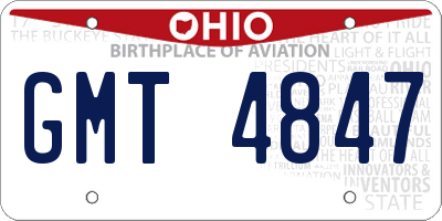 OH license plate GMT4847