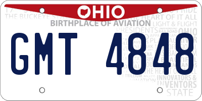 OH license plate GMT4848