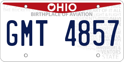 OH license plate GMT4857