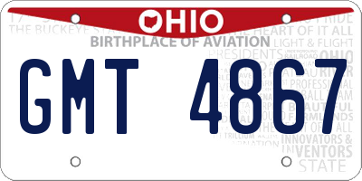 OH license plate GMT4867