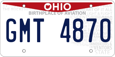 OH license plate GMT4870