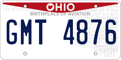 OH license plate GMT4876